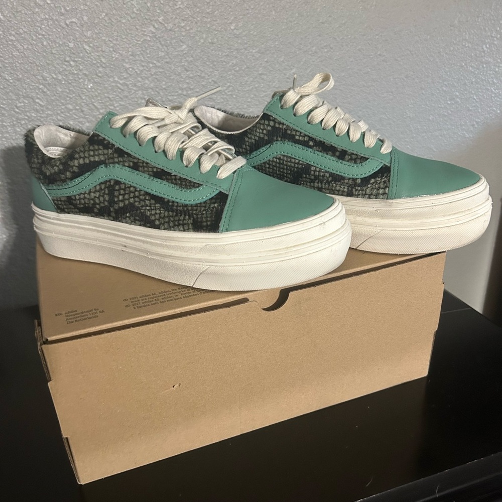 Vans Green and Black Women's Shoes
